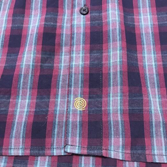 F/X Fusion‎ purple plaid long sleeve dress shirt Large - Picture 2 of 4